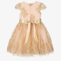 Romano-Girls Pink & Gold Lace Dress Set | Childrensalon Outlet
