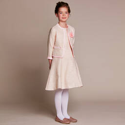 Romano-طقم فستان وبلايزر لون زهري وفضّي | Childrensalon Outlet