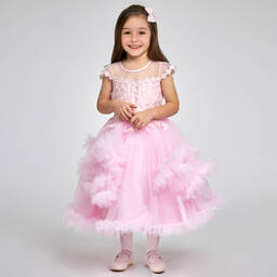 Romano-Girls Pink Tulle Dress | Childrensalon Outlet
