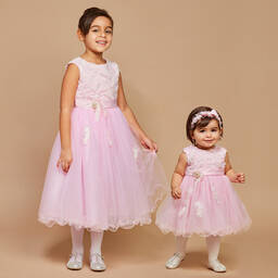 Romano-Girls Pink Tulle Dress Set | Childrensalon Outlet