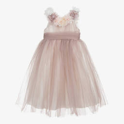 Romano Princess-Girls Pink Tulle & Satin Dress | Childrensalon Outlet