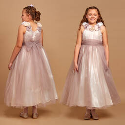 Romano Princess-Girls Pink Tulle & Satin Dress | Childrensalon Outlet