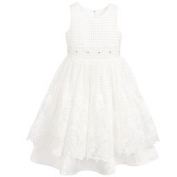 Romano Princess-فستان دانتيل لون أبيض مع حقيبة | Childrensalon Outlet