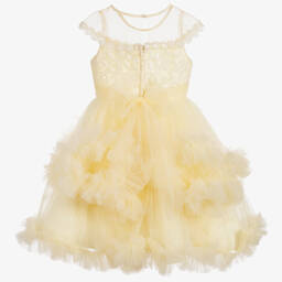 Romano-Girls Yellow Tulle Dress | Childrensalon Outlet