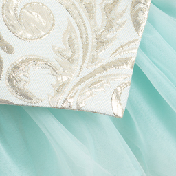 Romano Princess-فستان بروكاد وتول لون ذهبي وأخضر | Childrensalon Outlet