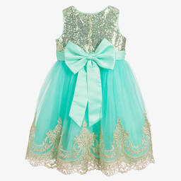 Romano Princess-Green Sequin & Tulle Dress | Childrensalon Outlet