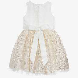 Romano Princess-فستان لون عاجي وذهبي مزين بترتر | Childrensalon Outlet