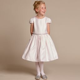 pale pink satin dress