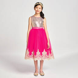 Romano Princess-Pink Sequin & Tulle Dress | Childrensalon Outlet