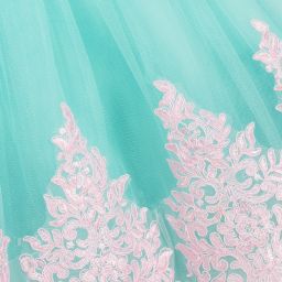 Romano Princess-فستان ساتان و تول لون تركواز و زهري | Childrensalon Outlet