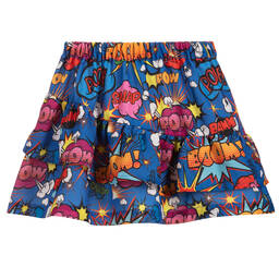 Rosalita Señoritas-Blue Comic Print Skirt  | Childrensalon Outlet