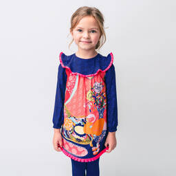 Rosalita Señoritas-Blue Floral & Flamingo Dress | Childrensalon Outlet