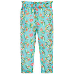 Rosalita Señoritas-بنطلون لون أزرق تركواز بطبعة ملونة للبنات | Childrensalon Outlet