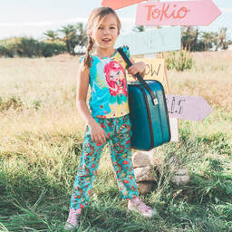 Rosalita Señoritas-بنطلون لون أزرق تركواز بطبعة ملونة للبنات | Childrensalon Outlet