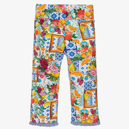 Rosalita Señoritas-Голубые хлопковые легинсы с цветами и фруктами | Childrensalon Outlet