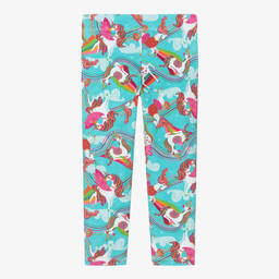 Rosalita Señoritas-Girls Blue Cotton Unicorn Leggings | Childrensalon Outlet