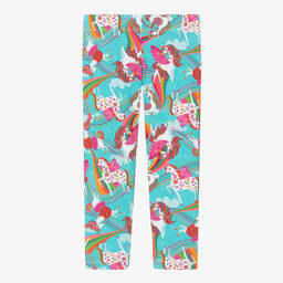 Rosalita Señoritas-Girls Blue Cotton Unicorn Leggings | Childrensalon Outlet