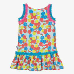 Rosalita Señoritas-Girls Blue Milkshake Logo Dress | Childrensalon Outlet