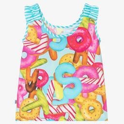 Rosalita Señoritas-Girls Blue & Pink Doughnut Blouse | Childrensalon Outlet