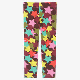 Rosalita Señoritas-Girls Burgundy Red Cotton Star Leggings | Childrensalon Outlet
