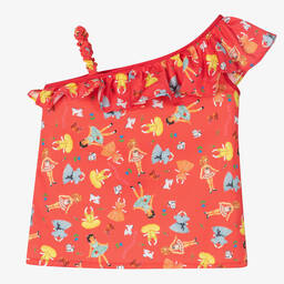 Rosalita Señoritas-Girls Coral Red Cotton Blouse | Childrensalon Outlet