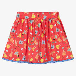 Rosalita Señoritas-Girls Coral Red Cotton Skirt | Childrensalon Outlet