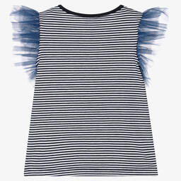 Rosalita Señoritas-Синяя футболка в полоску с пайетками | Childrensalon Outlet