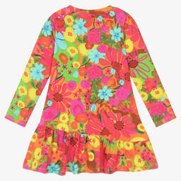 Rosalita Señoritas-Girls Orange Cotton Floral Dress | Childrensalon Outlet
