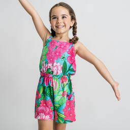 Rosalita Señoritas-بلاي سوت قطن تويل لون أخضر وزهري للبنات | Childrensalon Outlet