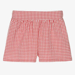 Rosalita Señoritas-Girls Red Gingham Cotton Shorts | Childrensalon Outlet