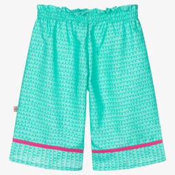 Rosalita Señoritas-Girls Turquoise Cotton Trousers | Childrensalon Outlet