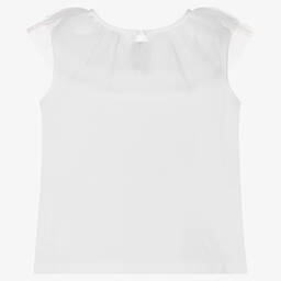 Rosalita Señoritas-تيشيرت قطن جيرسي وتول لون أبيض للبنات | Childrensalon Outlet