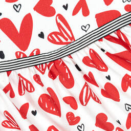 Rosalita Señoritas-Белое хлопковое платье с красными сердечками | Childrensalon Outlet