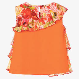 Rosalita Señoritas-Red, Pink & Orange Floral Top | Childrensalon Outlet