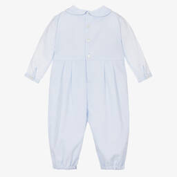 Sarah Louise-Голубой хлопковый ромпер со сборками | Childrensalon Outlet