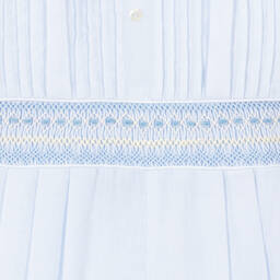 Sarah Louise-Голубой хлопковый ромпер со сборками | Childrensalon Outlet