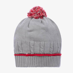 Sarah Louise-Baby Boys Grey Knitted Hat Set  | Childrensalon Outlet