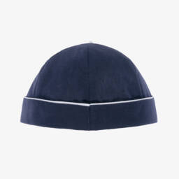 Sarah Louise-Baby Boys Navy Blue Linen & Cotton Sailor Hat | Childrensalon Outlet