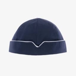 Sarah Louise-Baby Boys Navy Blue Linen & Cotton Sailor Hat | Childrensalon Outlet