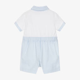Sarah Louise-Baby Boys White & Blue Shortie | Childrensalon Outlet