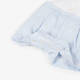Sarah Louise-Baby Boys White & Blue Shortie | Childrensalon Outlet