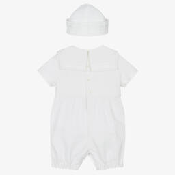 Sarah Louise-Baby Boys White Sailor Shortie Set | Childrensalon Outlet