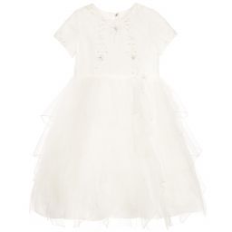 Sarah Louise-Baby Girls Ivory Floral Embroidered Dress | Childrensalon Outlet