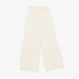 سارا لويز-طقم قبعة وسكارف أكريليك محبوك لون عاجي للمولودات | Childrensalon Outlet