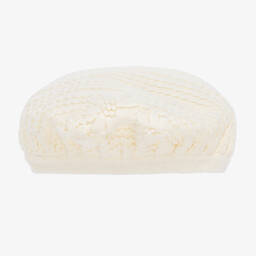 سارا لويز-طقم قبعة وسكارف أكريليك محبوك لون عاجي للمولودات | Childrensalon Outlet