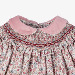 Sarah Louise-Baby Girls Pink Floral Smocked Dress | Childrensalon Outlet