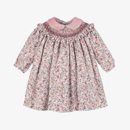 Sarah Louise-Baby Girls Pink Floral Smocked Dress | Childrensalon Outlet