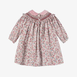 Sarah Louise-Baby Girls Pink Floral Smocked Dress | Childrensalon Outlet