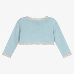 Sarah Louise-Blue Cotton Knit Bolero Cardigan | Childrensalon Outlet