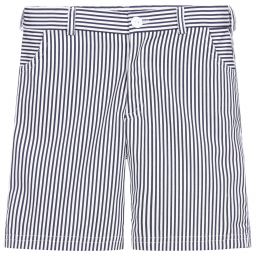 Sarah Louise-Blue Striped Cotton Shorts | Childrensalon Outlet